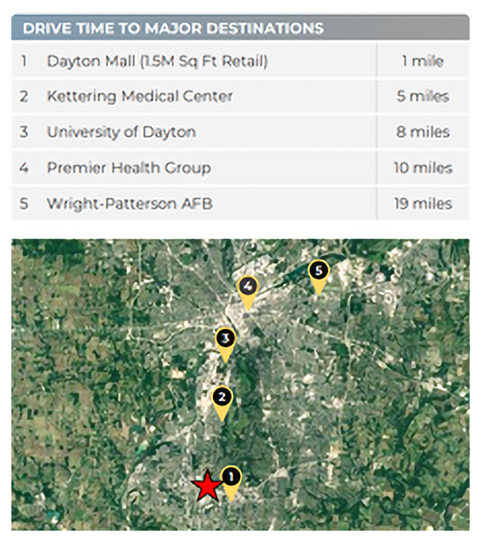 Marriott Dayton South vicinity map